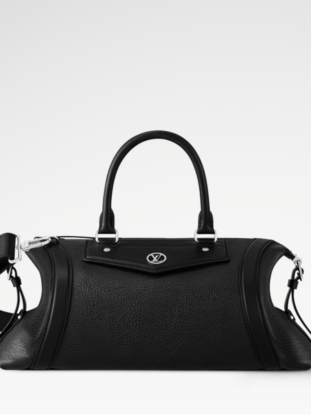Louis Vuitton Black Leather Top-Handle Satchel